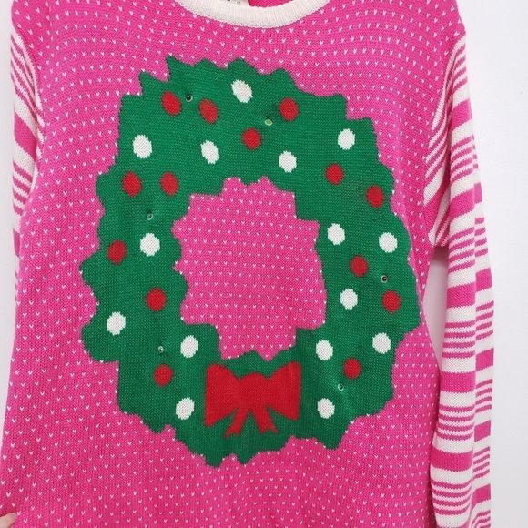 Forum Light Up Wreath Sweater Size Large - Picture 3 of 9